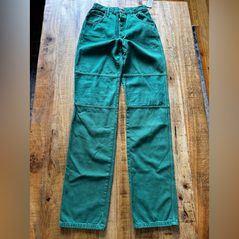 Favorite Daughter Jennifer high rise loose straight emerald green denim Jeans 26